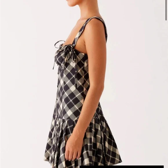 Peppermayo Exclusive - Tuni Mini Dress - Taupe Check - Picture 5 of 8